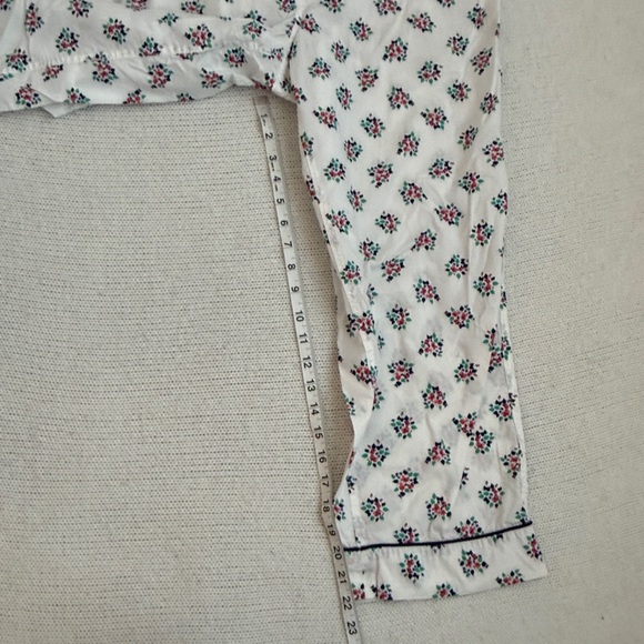 J Crew 100% Cotton Floral Pajama Set Size Medium - Picture 9 of 12